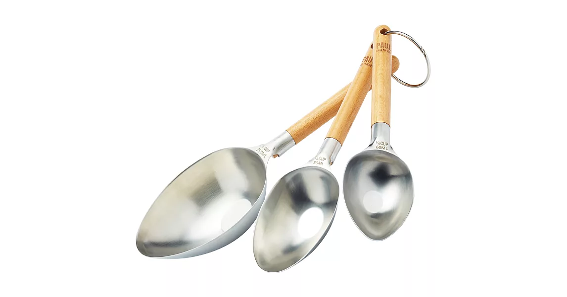 《KitchenCraft》Paul木柄量匙3件