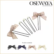 【日本Osewayaお世話や 】 日本製-5件式珍珠蝴蝶結裝飾髮簪WHITE白