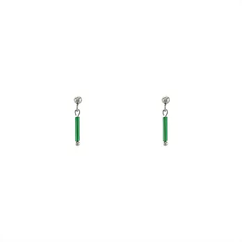 Snatch 迷你微光燈管手作耳環 - 綠色微光 / Snatch Mini Light Handmade Earrings - Green