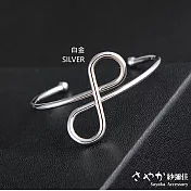【Sayaka紗彌佳】愛無限金屬寬版手環-白金