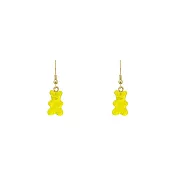 Snatch 小熊軟糖QQ手作耳環 - 鳳梨口味熊 / Snatch QQ Gummy Bear Handmade Earrings - Yellow
