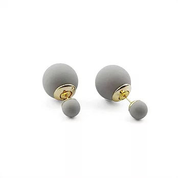 Snatch 霧面球球耳環 - 灰色機器人 / Matte 2 Side Earrings - Gray Robot