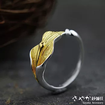 【Sayaka紗彌佳】純銀文創風格手工製海芋造型戒指(可調式)