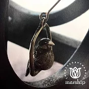 日本銀飾品牌 Marship 鞦韆上的文鳥耳環 925純銀 古董銀款 針式耳環古董銀 (單支販售)古董銀