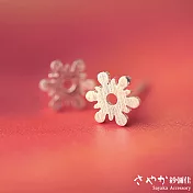 【Sayaka紗彌佳】純銀 耶誕元素可愛風格六角雪花耳環 耳針款