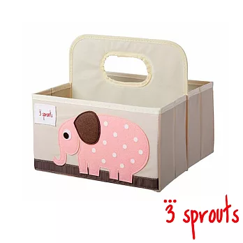 加拿大 3 Sprouts 雙面手提籃-粉色大象