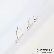 【Sayaka紗彌佳】純銀 耶誕元素小清新風格麋鹿角耳環