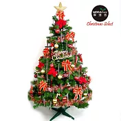 【摩達客】台灣製7呎/ 7尺(210cm)豪華版裝飾綠聖誕樹 (+飾品組-紅金色系)(不含燈)