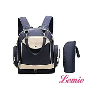 【Lemio】多功能多收納雙肩環保戶外媽咪包(深邃藍)