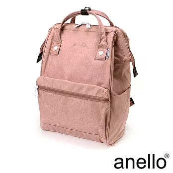 【日本正版anello】高雅混色紋理 刺繡LOGO後背包《淺粉色NPI》L尺寸