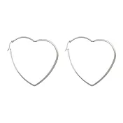 Snatch 6cm愛心圈圈耳環 - 銀色 / 6cm Heart Hoop Earrings - Silver