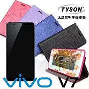 VIVO V7 冰晶系列 隱藏式磁扣側掀手機皮套/手機殼/保護套爵士黑巧克力黑