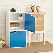【H&R安室家】現代風單門收納櫃/置物櫃(二格)-BCF30藍色