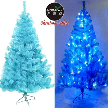 【摩達客】台灣製10呎/10尺(300cm)豪華版冰藍色聖誕樹(不含飾品)+100燈LED燈藍白光6串(附IC控制器)