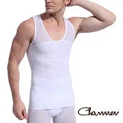 【Charmen】高機能強塑腰腹版背心 男性塑身衣M(白色)