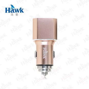 Hawk 雙USB電壓顯示車用充電器(01-AVT312)金色