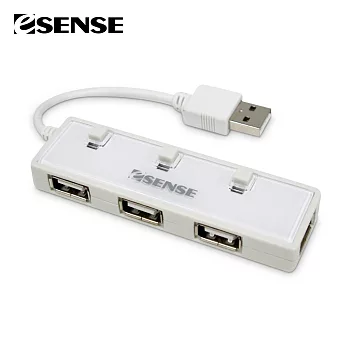 Esense 迷你U4 4-PORT USB 2.0 HUB集線器(01-GPH366)白色