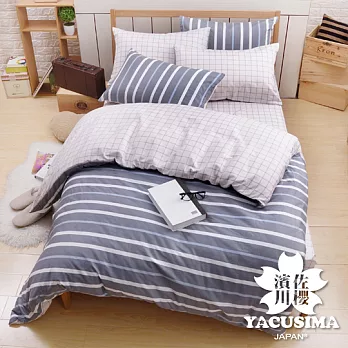 【日本濱川佐櫻-卡洛時光】台灣製單人三件式精梳棉兩用被床包組