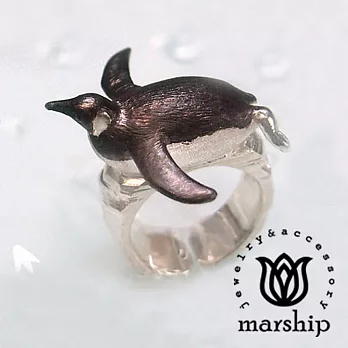 日本銀飾品牌 Marship 國王企鵝戒指 925純銀King Penguin 亮銀款5美規1.5cm