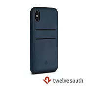 Twelve South Relaxed Leather iPhone X 卡夾皮革保護背蓋 (靛藍)
