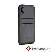 Twelve South Relaxed Leather iPhone X 卡夾皮革保護背蓋 (伯爵灰)