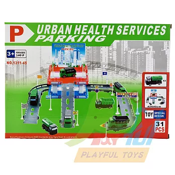 【Playful Toys 頑玩具】1311 停車場(停車場玩具組 軌道車 賽車 停車塔 小汽車 生日禮物 兒童玩具)