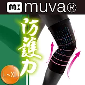 【muva】運動機能透氣護膝(2入)L-XL黑色