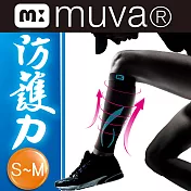 【muva】運動機能透氣護腿套(2入)S-M黑色