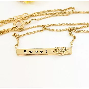 【DoriAN】 Sweet&Kiss Necklace甜蜜之吻925純銀鍍18K金項鍊-金色