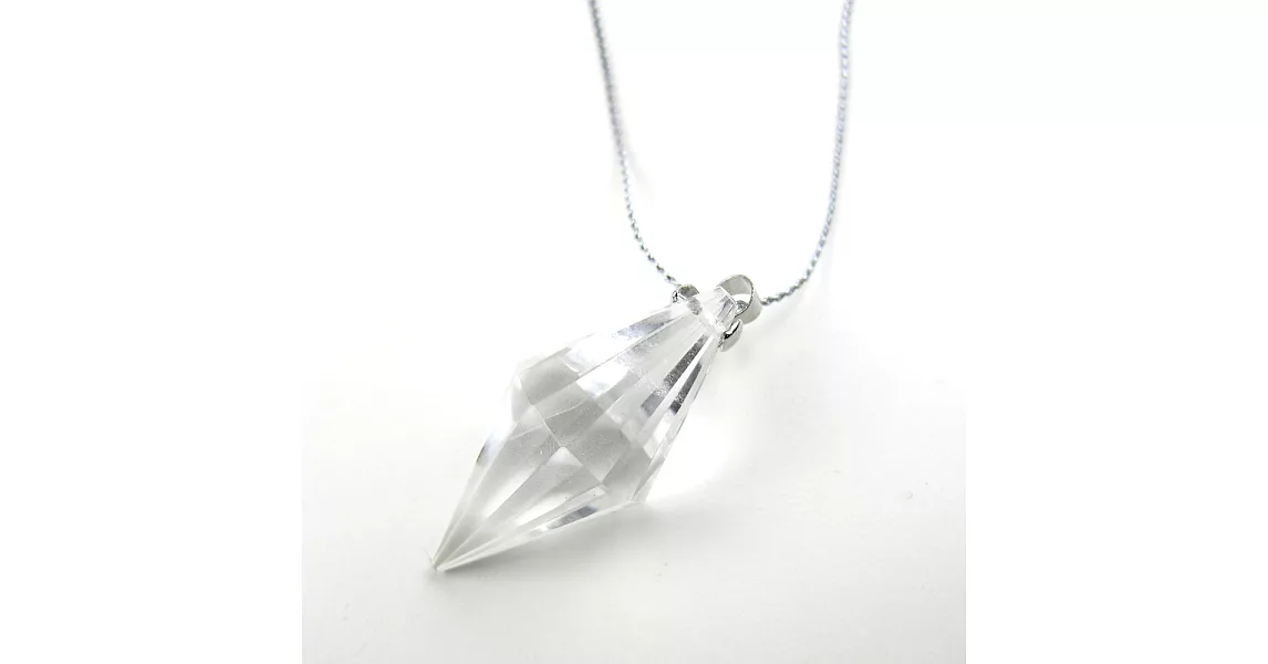 【開運工場】天然白水晶靈擺短版項鍊(約45cm)