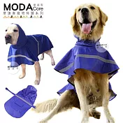 【摩達客寵物系列】寵物大狗小狗透氣防水雨衣(藍色/反光條) 黃金拉拉哈士奇-預購S