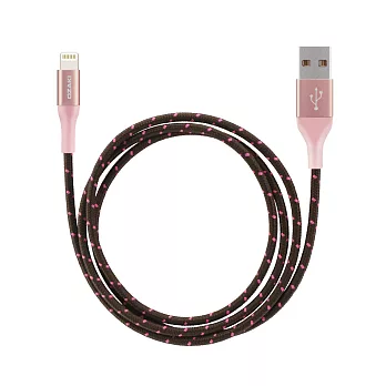 Ozaki O!tool T-cable 1M USB to Lightning 超堅固編織棉線-玫瑰金