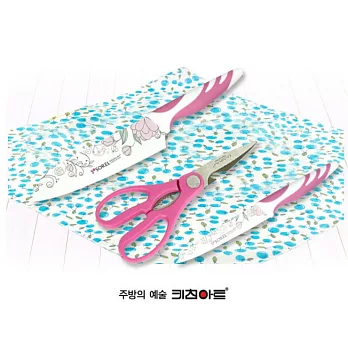 韓國Kitchen-Art玫瑰印花不鏽鋼刀具組