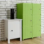 【藤立方】組合3層6格收納置物櫃(6門板+調整腳墊)-DIY 綠色