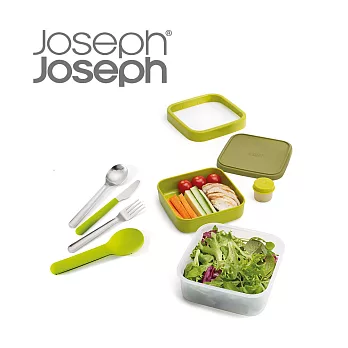 Joseph Joseph 超值野餐組(翻轉沙拉盒+不鏽鋼餐具-綠)