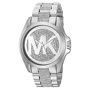 MICHAEL KORS 水晶鑲鑽不銹鋼手錶-銀（現貨+預購）銀色