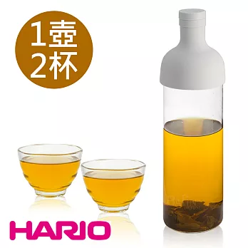 【日本 HARIO】750ml酒瓶冷泡茶壺及雲吞耐熱杯組