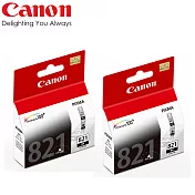 CANON PCLI-821BK 原廠淡黑色墨水匣超值組(2入)