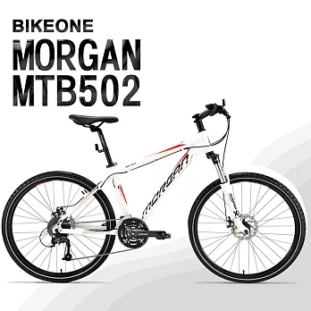 BIKEONE MTB502 臺灣製造26吋鋁合金登山車 27速AECRA大全套 可鎖死前叉 山地車市場主流新規格! 14吋白