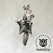Marship 日本銀飾品牌 優雅滑行的飛鼠耳環 925純銀 古董銀款 夾式耳環 (單支販售)