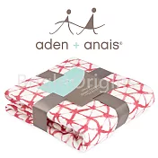 美國Aden+Anais 竹纖維四層厚毯 紅色幾何款9318
