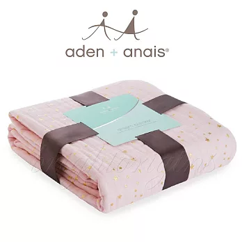美國Aden+Anais 純棉四層厚毯 粉色金蔥6058
