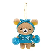 San-X 懶熊彩色啦啦隊系列毛絨公仔吊飾。藍