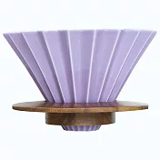 日本 ORIGAMI 陶瓷濾杯組M  淺紫色/木質杯座