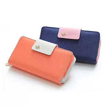 【L.Elegant】L.Elegant】韓版時尚多用途長夾卡包零錢包B106(共二色)橙色