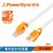 群加 Powersync CAT.6e 1000Mbps 耐搖擺抗彎折 高速網路線 RJ45 LAN Cable【圓線】白色 / 2M (CLN6VAR9020A)