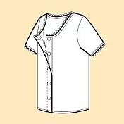 日本製女用前開式自粘內衣 - 三分袖 (穿脫簡單設計)L白