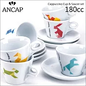 義大利 Ancap 陶瓷咖啡杯盤組-七巧板 180cc*6組 (HG9366)