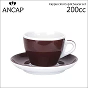 義大利 Ancap 陶瓷咖啡杯盤組-咖啡色-200cc (HG9363)