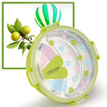 全新活動卡扣304不鏽鋼三格餐盒-綠